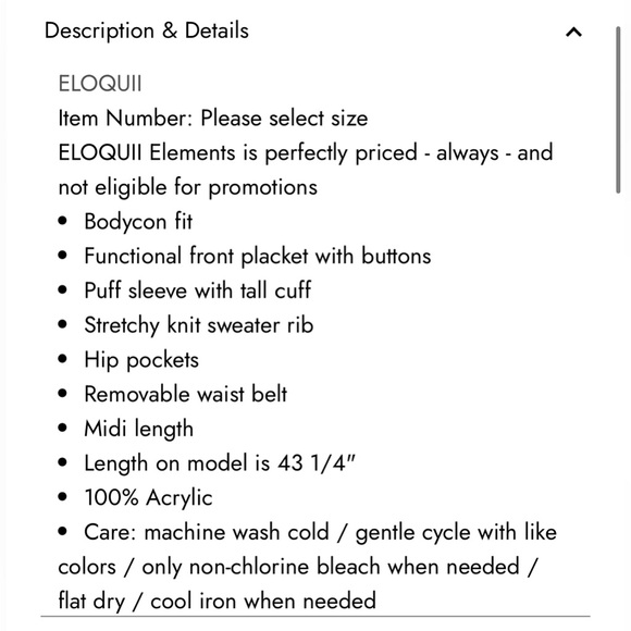 ELOQUII Elements Cardigan Sweater Dress With Tie - Picture 4 of 10